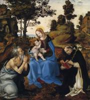 Lippi, Filippino - The Virgin and child with St Jerome and Dominic